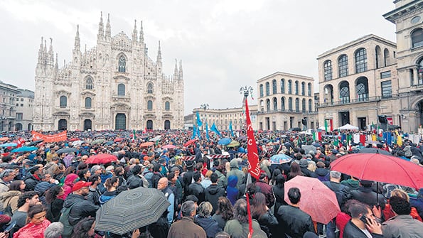 En Milán, cientos de personas participaron de la celebración del 74 aniversario de la liberación del fascismo.