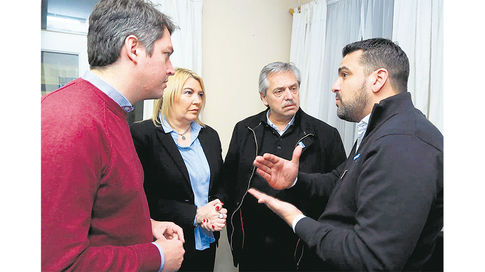 Martín Pérez, Rosana Bertone, Alberto Fernández y Walter Vuoto.