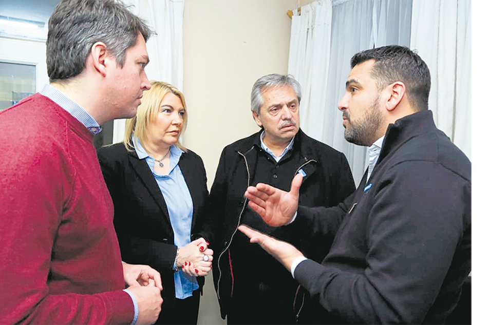 Martín Pérez, Rosana Bertone, Alberto Fernández y Walter Vuoto.