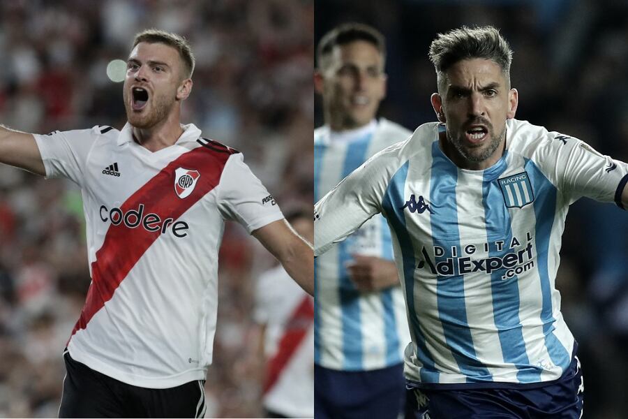 Lucas Beltrán y Gabriel Hauche, de River y Racing respectivamente.