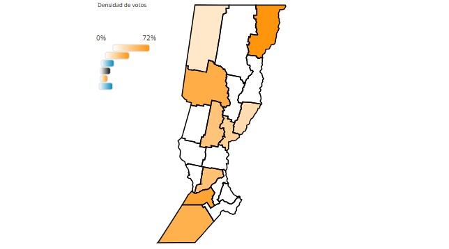 El mapa de los resultados en la elecciones PASO de Santa Fe.