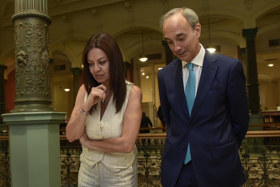 La ministra Sandra Pettovello y el secretario de Educación, Carlos Torrendell.