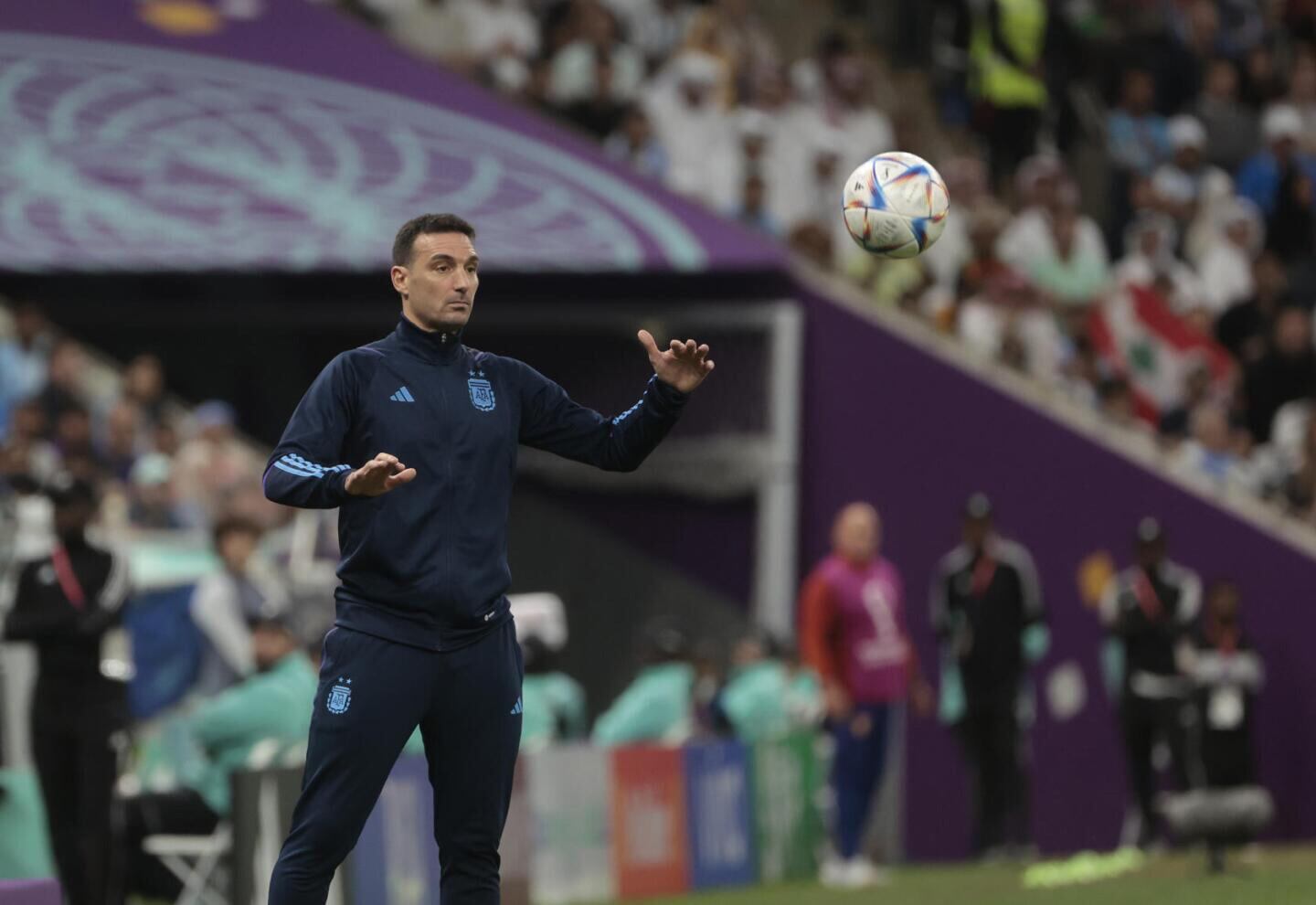Lionel Scaloni durante la final del Mundial de Qatar 2022 ante Francia.