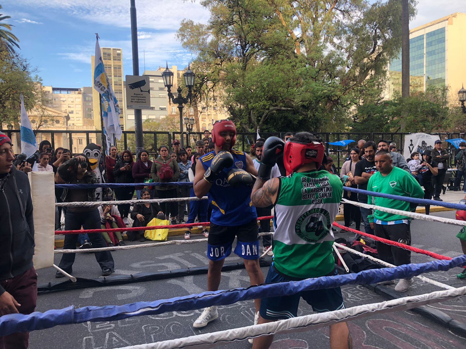 El ring que se ubicó sobre la calle Talcahuano