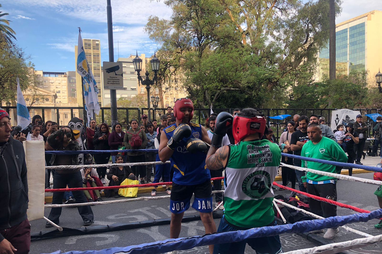El ring que se ubicó sobre la calle Talcahuano