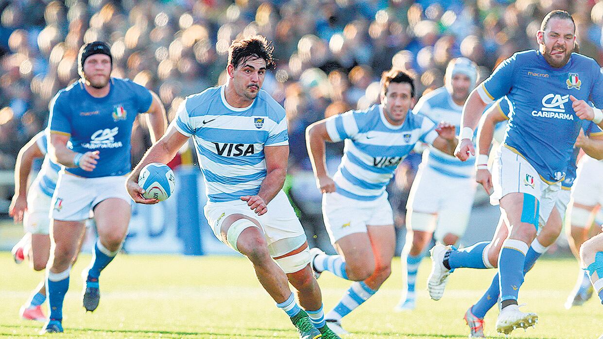 Los Pumas marcaron tres tries, el primero logrado por el debutante Sebastián Cancelliere.