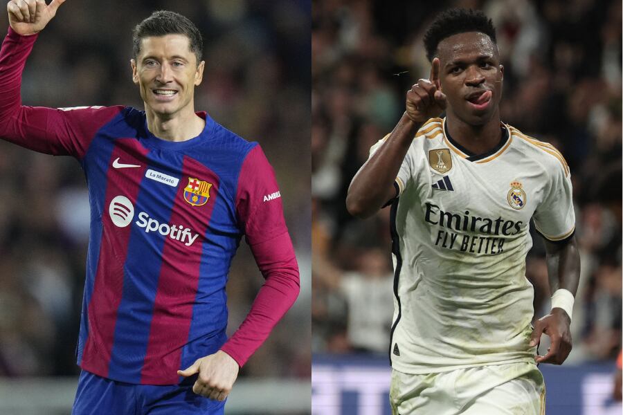 Robert Lewandowski (EFE) y Vinícius Júnior (AFP).