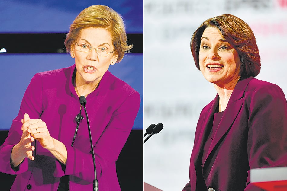 Las senadores Warren y Klobuchar disputan la interna demócrata.