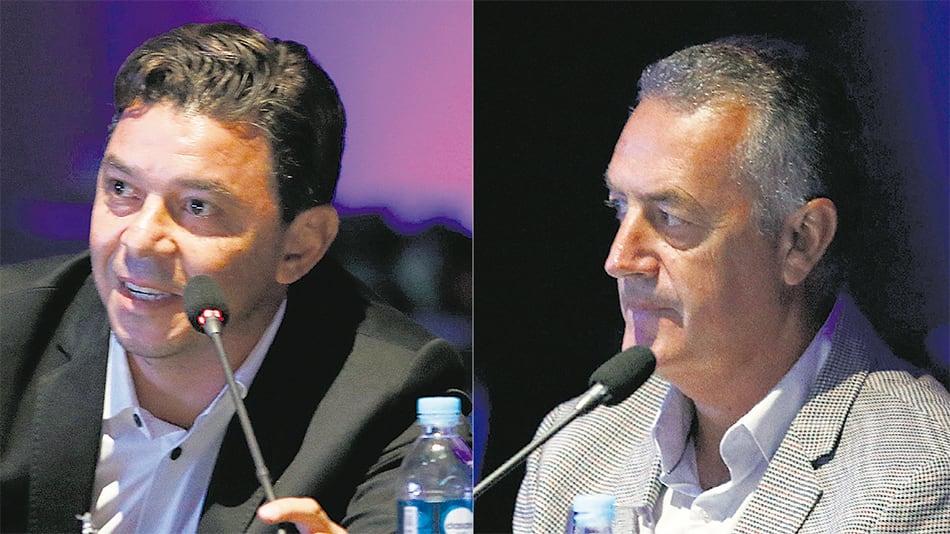 Marcelo Gallardo, DT multicampeón de River; Gustavo Alfaro, DT de Boca.