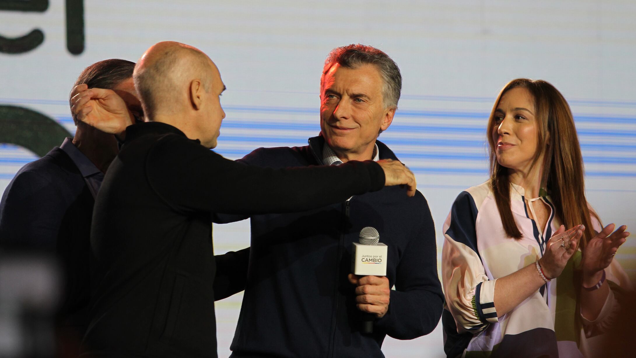 Los tres principales referentes políticos de la alianza Cambiemos: Horacio Rodríguez Larreta, Mauricio Macri y María Eugenia Vidal.