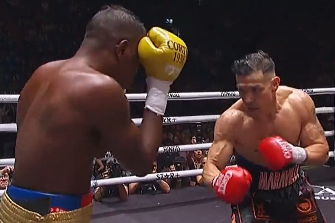 A Martínez le costó un minuto noquear al colombiano Teherán (Foto: Captura ESPN).