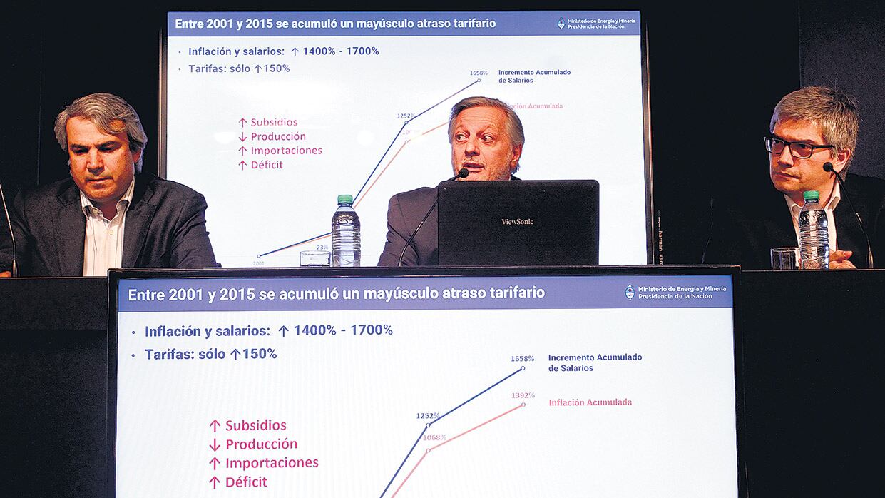 El ministro de Energía, Juan José Aranguren, encabezó la conferencia de prensa donde se anunciaron los aumentos.