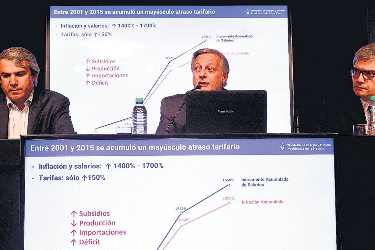 El ministro de Energía, Juan José Aranguren, encabezó la conferencia de prensa donde se anunciaron los aumentos.