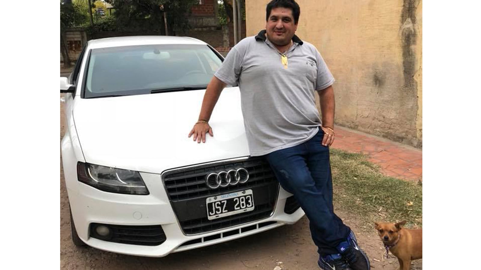 Lucio Raúl Maldonado, de 37 años, en su perfil en Facebook con un Audi de fondo.