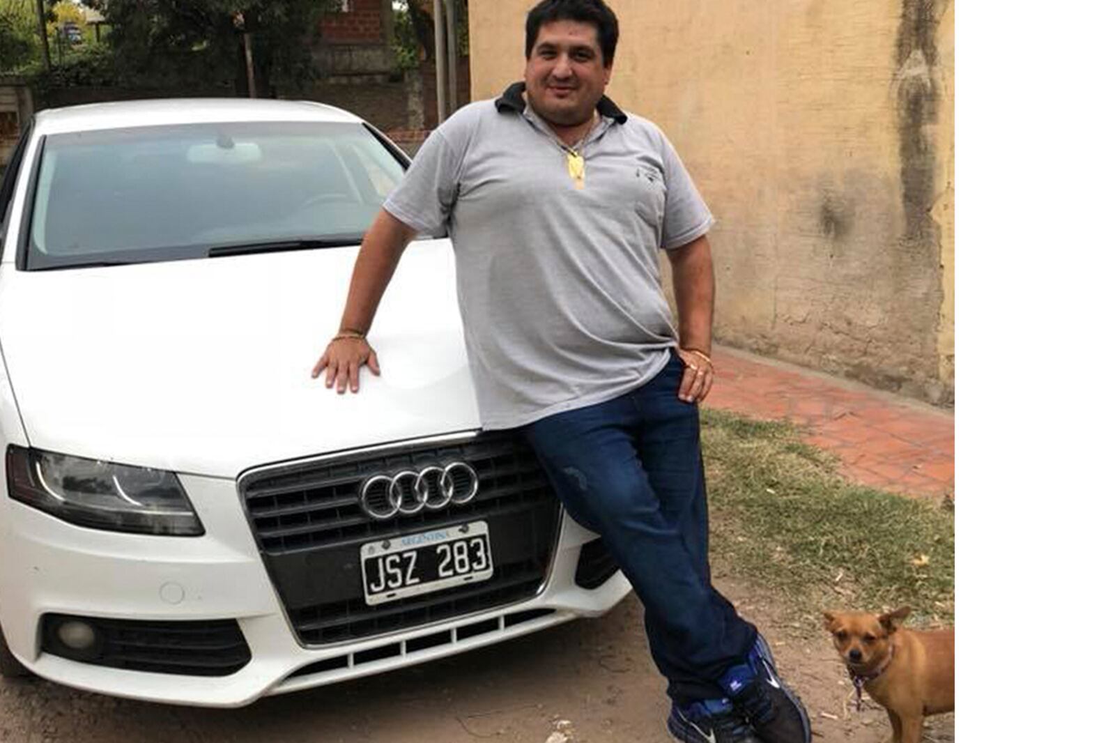 Lucio Raúl Maldonado, de 37 años, en su perfil en Facebook con un Audi de fondo.