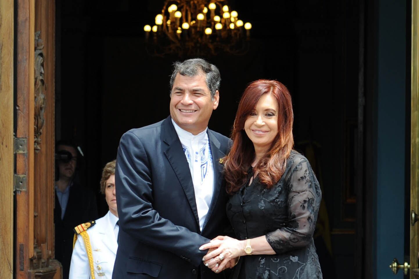 Correa con Cristina Kirchner el la Casa Rosada en 2012.