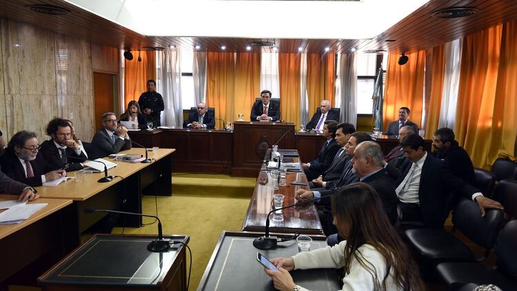 La foto de 2017, cuando los jueces de Mendoza fueron condenados por los delitos que cometieron en dictadura.