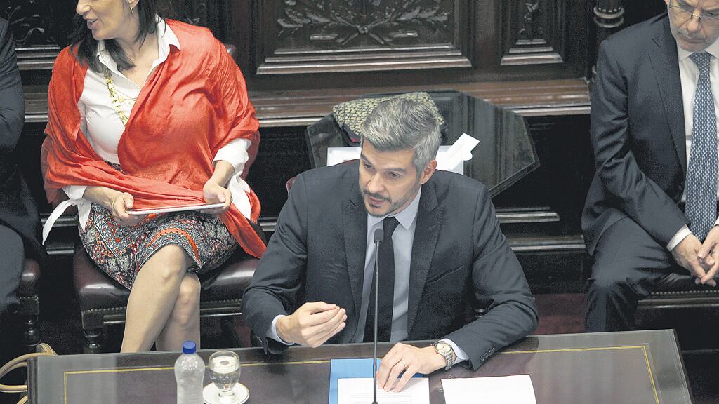 El jefe de Gabinete, Marcos Peña, dio ayer su último informe del año en el Senado.