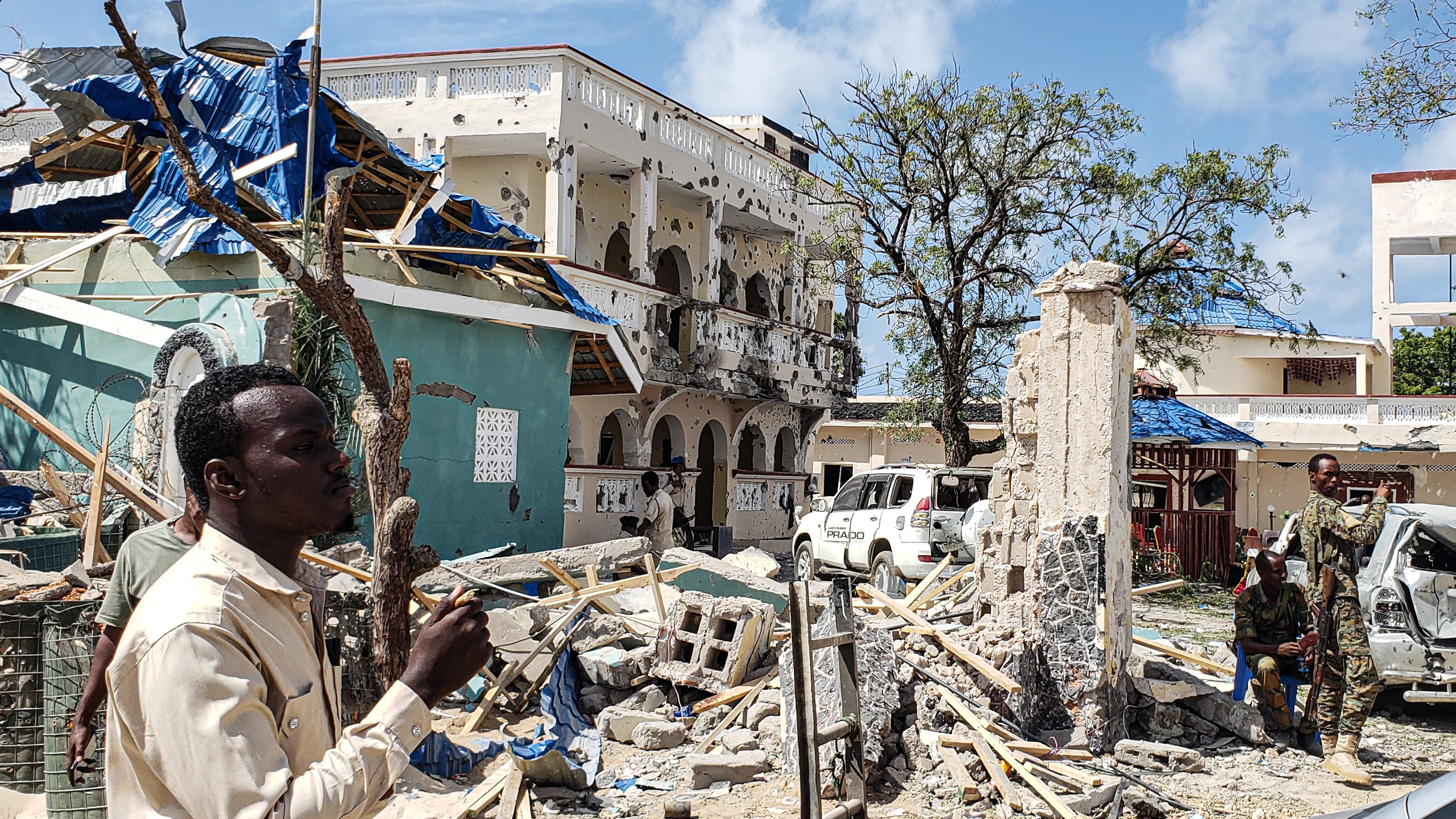 Lo que quedó del hotel Medina de Kismayo después del ataque terrorista.