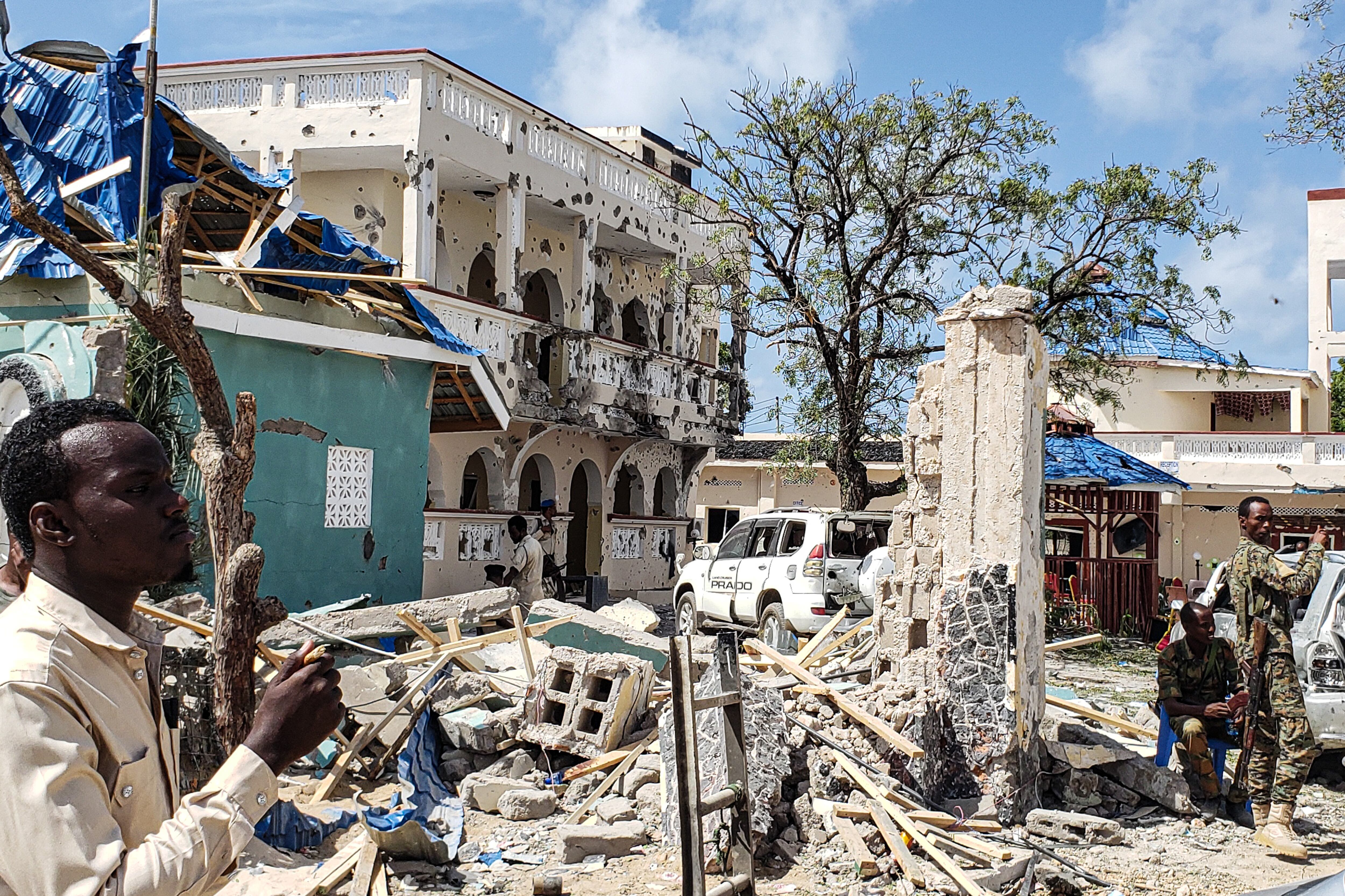 Lo que quedó del hotel Medina de Kismayo después del ataque terrorista.