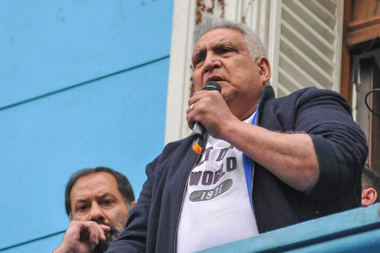 El antiguo jefe de la Uocra de La Plata, durante el acto del lunes pasado. 