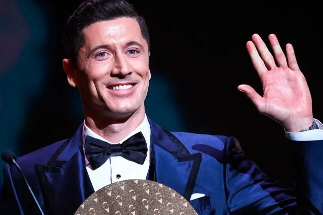 Robert Lewandowski, durante la entrega del Balón de Oro 2021.