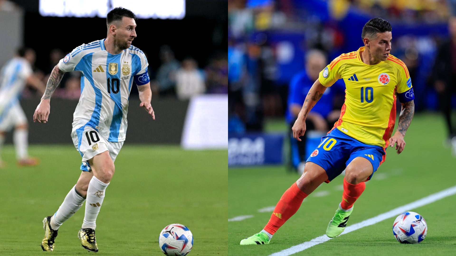 Lionel Messi y James Rodríguez.