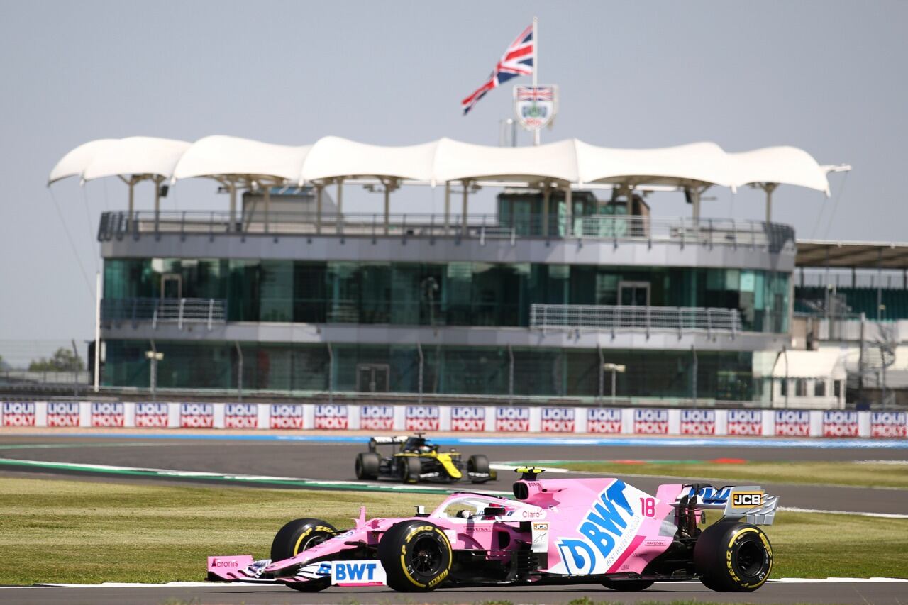 Lance Stroll llevó al Racing Point hasta la primera posición de los ensayos en Silverstone.