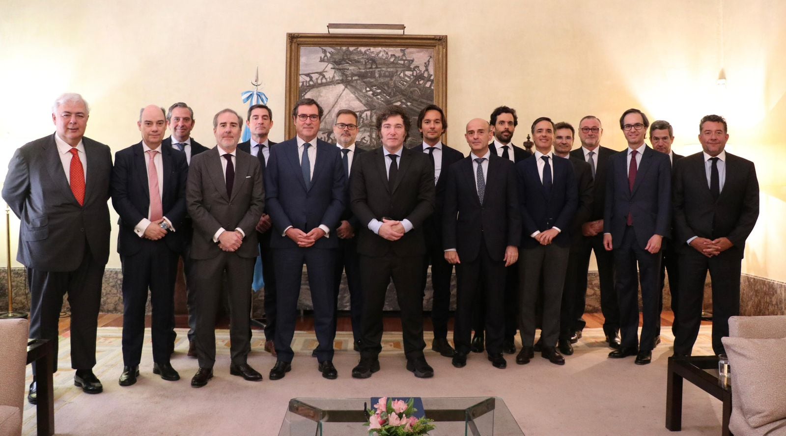 Javier Milei con empresarios en España 