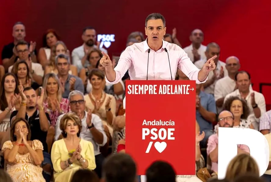 Sánchez, durante un discurso en Málaga