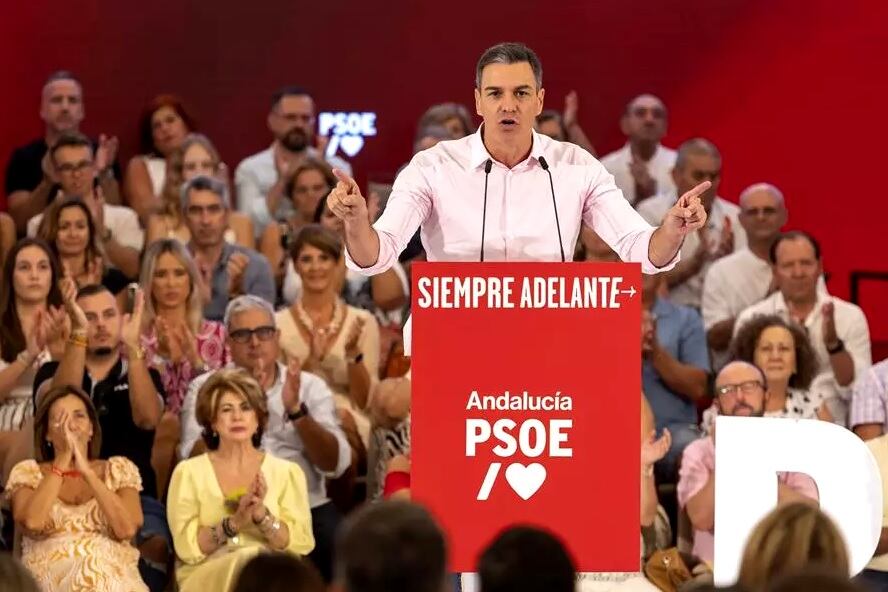 Sánchez, durante un discurso en Málaga