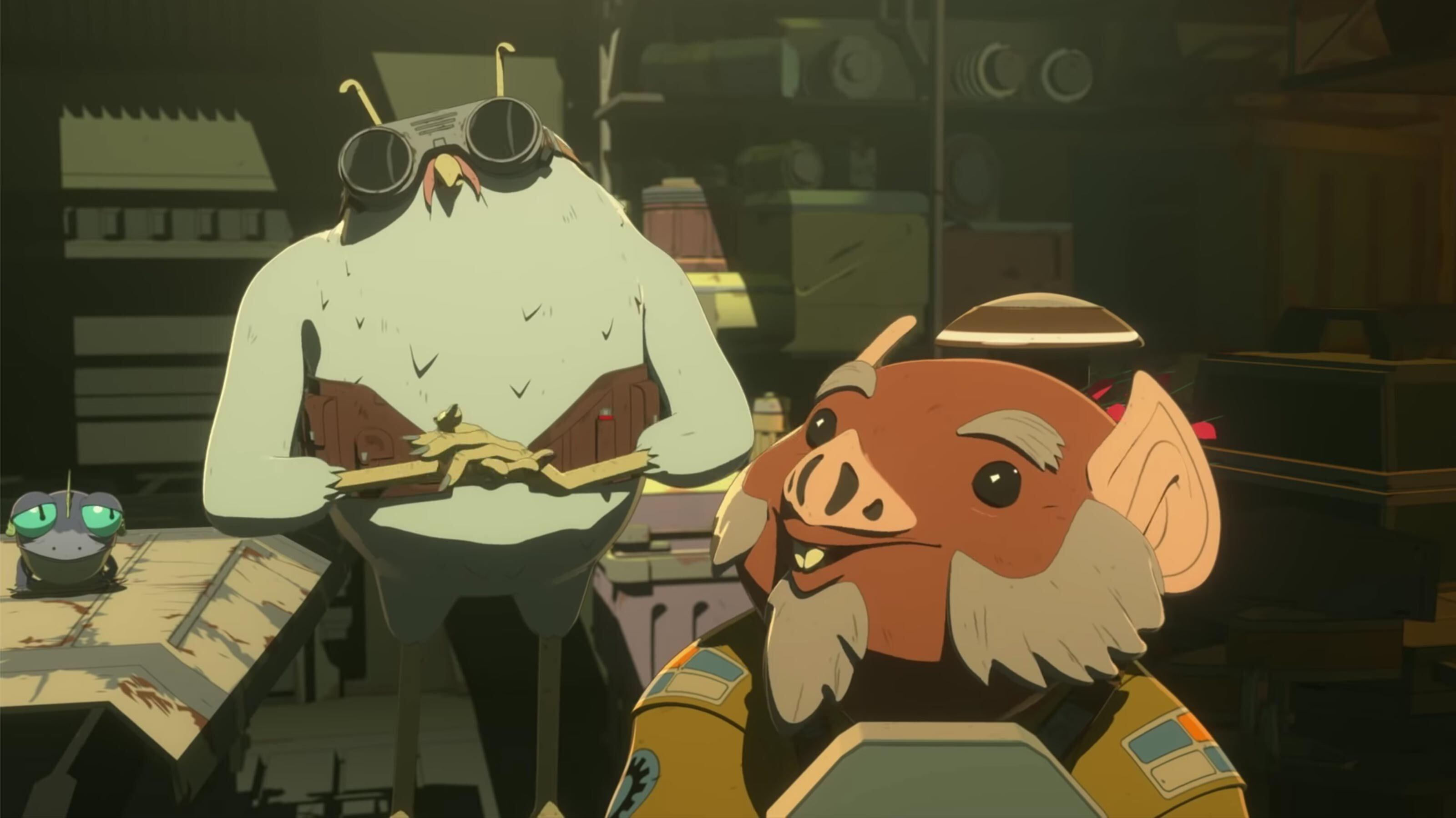 Orka y Flix en la primera temporada de "Star Wars Resistance".