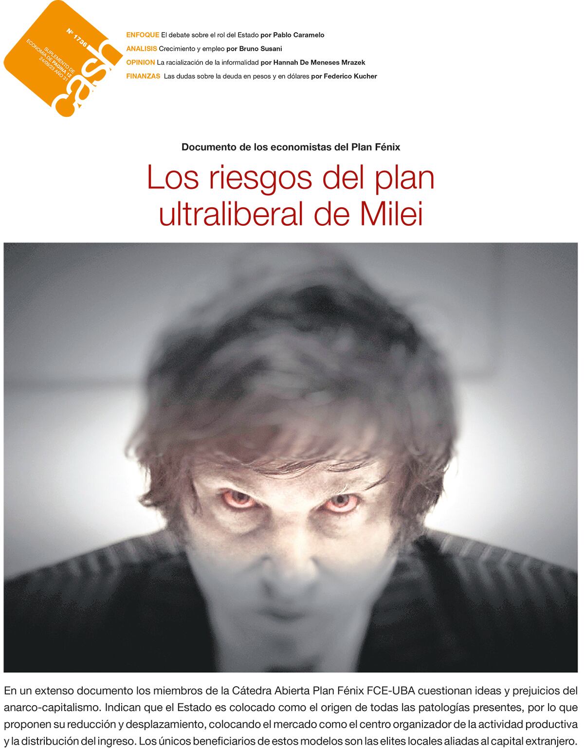 Los riesgos del plan ultraliberal de Milei - 22/09/2023