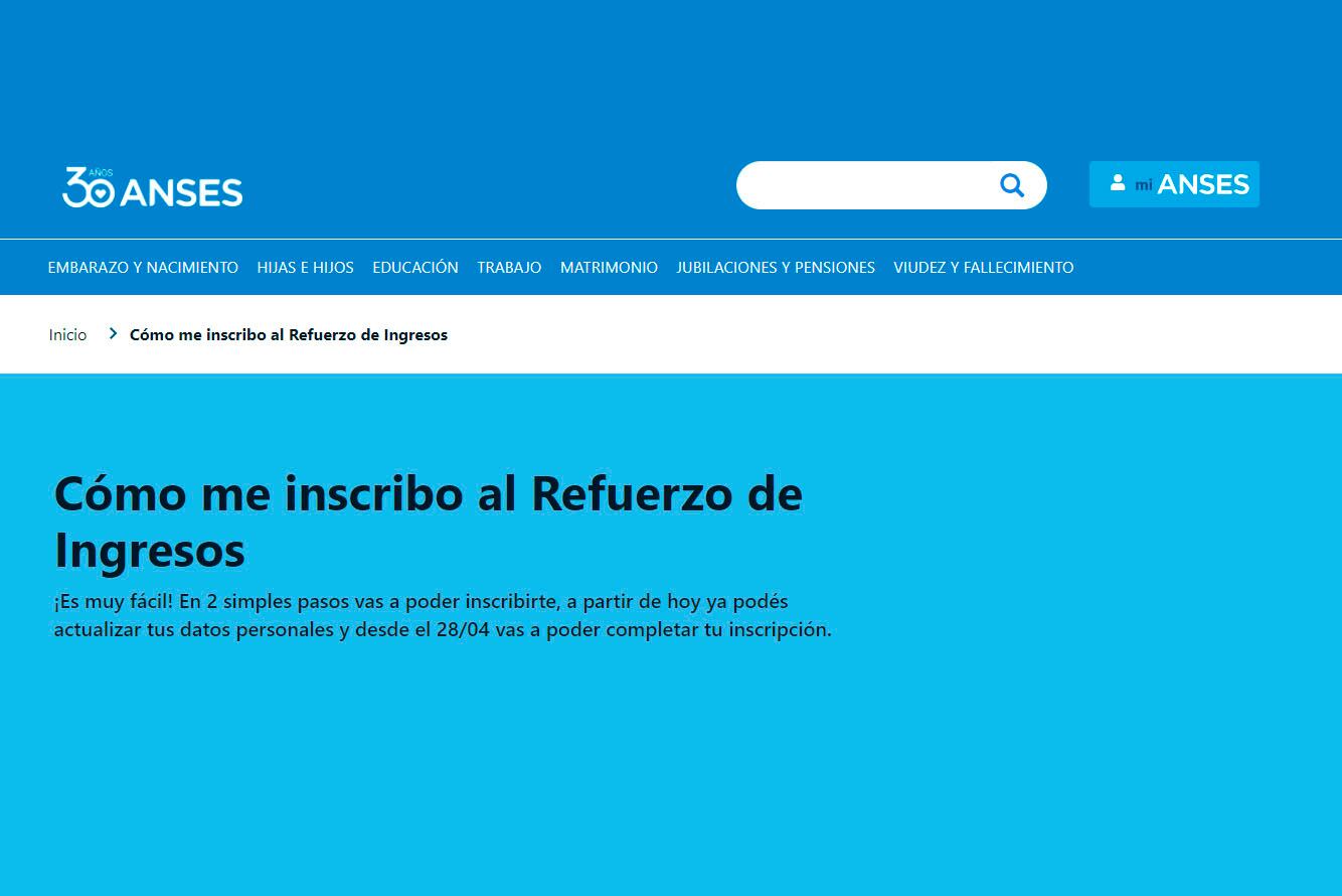 La web de la ANSES para anotarse para el cobro del bono de $18.000 registra problemas por la intensa demanda.