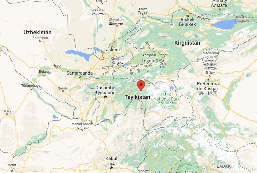 Gran terremoto al oeste de China. Imágen: Captura Servicio Geológico de EEUU (USGS).