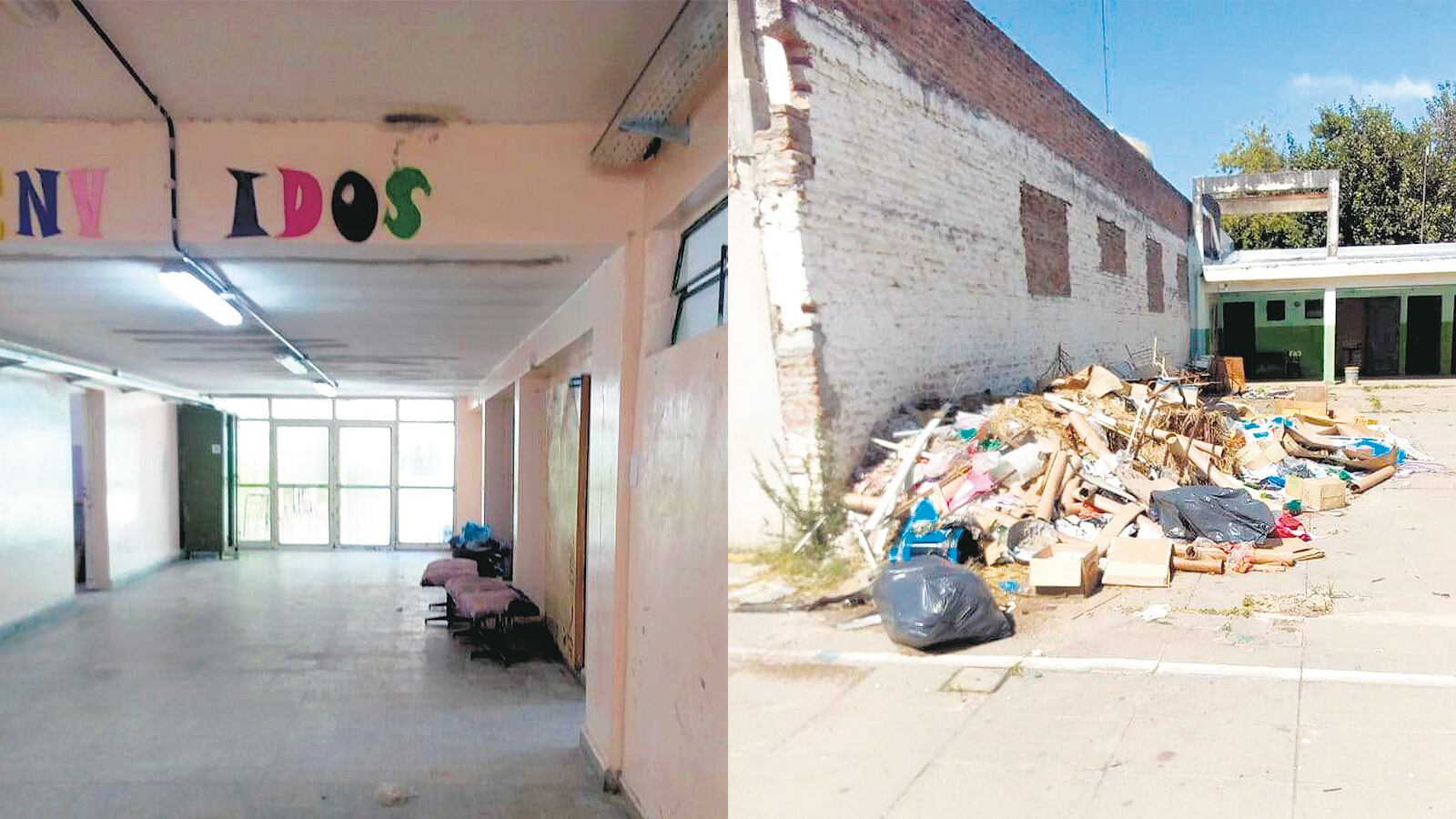 Y pretenden que en escuelas en estas condiciones se den clases...