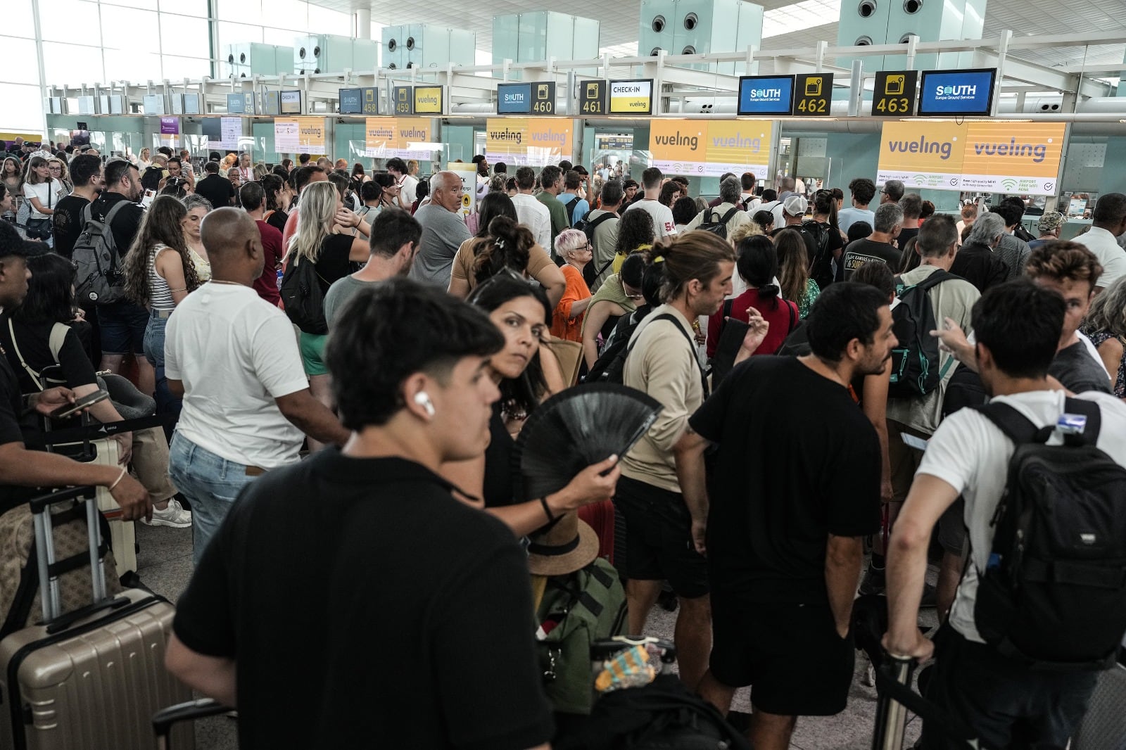 El aeropuerto de Barcelona, uno de los tantos afectados por el apagón.