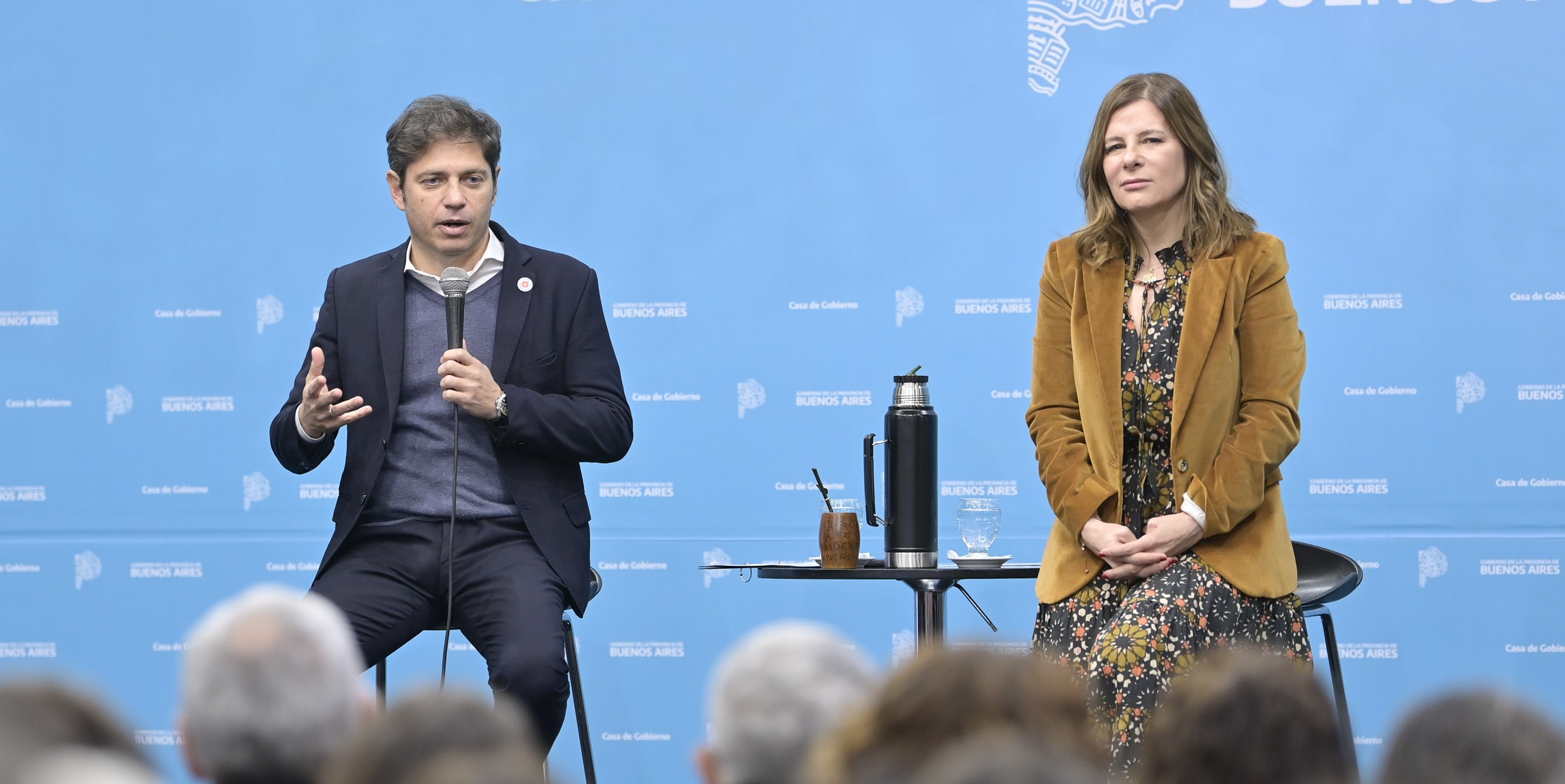Axel Kicillof y Florencia Saintout.