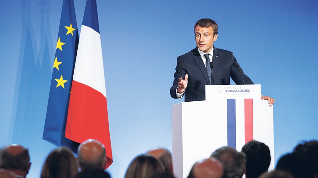 Macron ofreció el primer resumen de su visión de las relaciones internacionales.