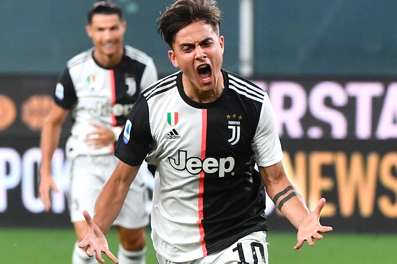 Dybala grita su gol en la victoria de Juventus.