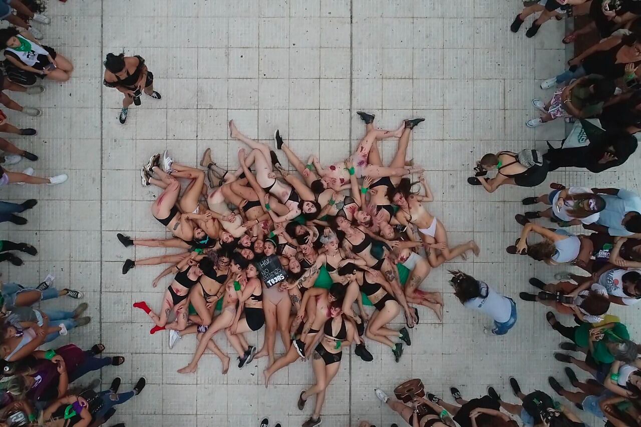 Una protesta en la calle contra los femicidios. 