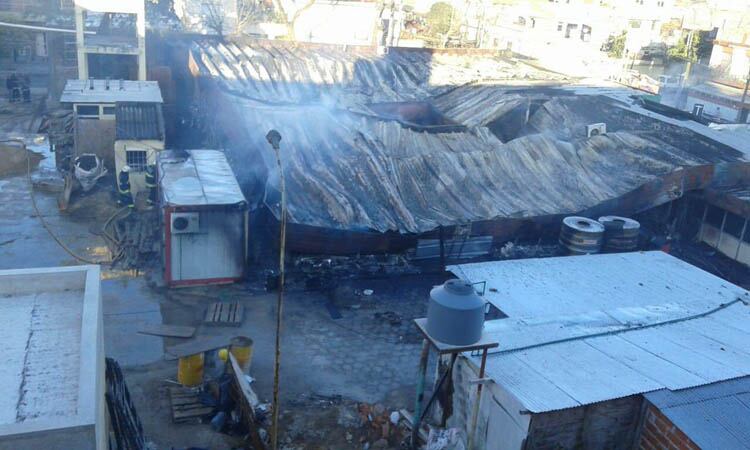 Así quedó el Cesac 14 tras el incendio.