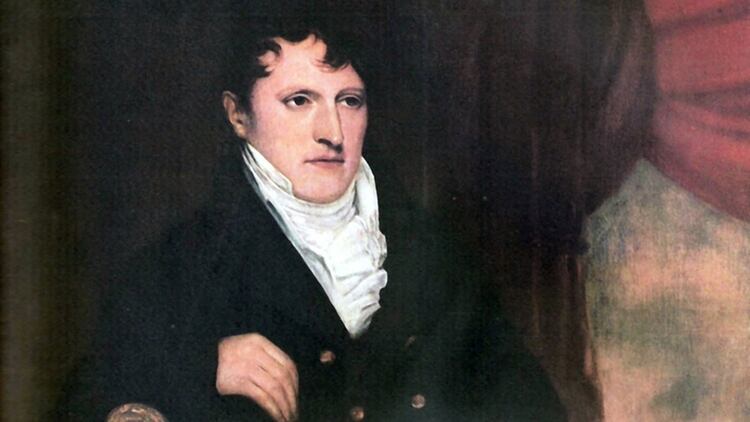 Retrato de Belgrano hecho por François Casimir Carbonnier en Londres, en 1815.