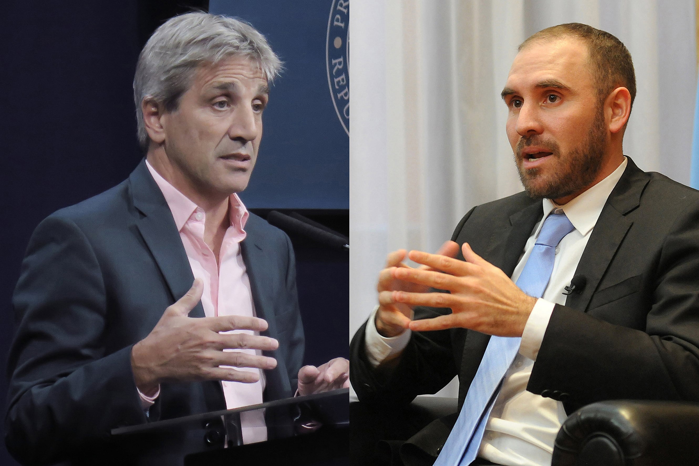 Ministro Luis Caputo y ex ministro Martín Guzmán.