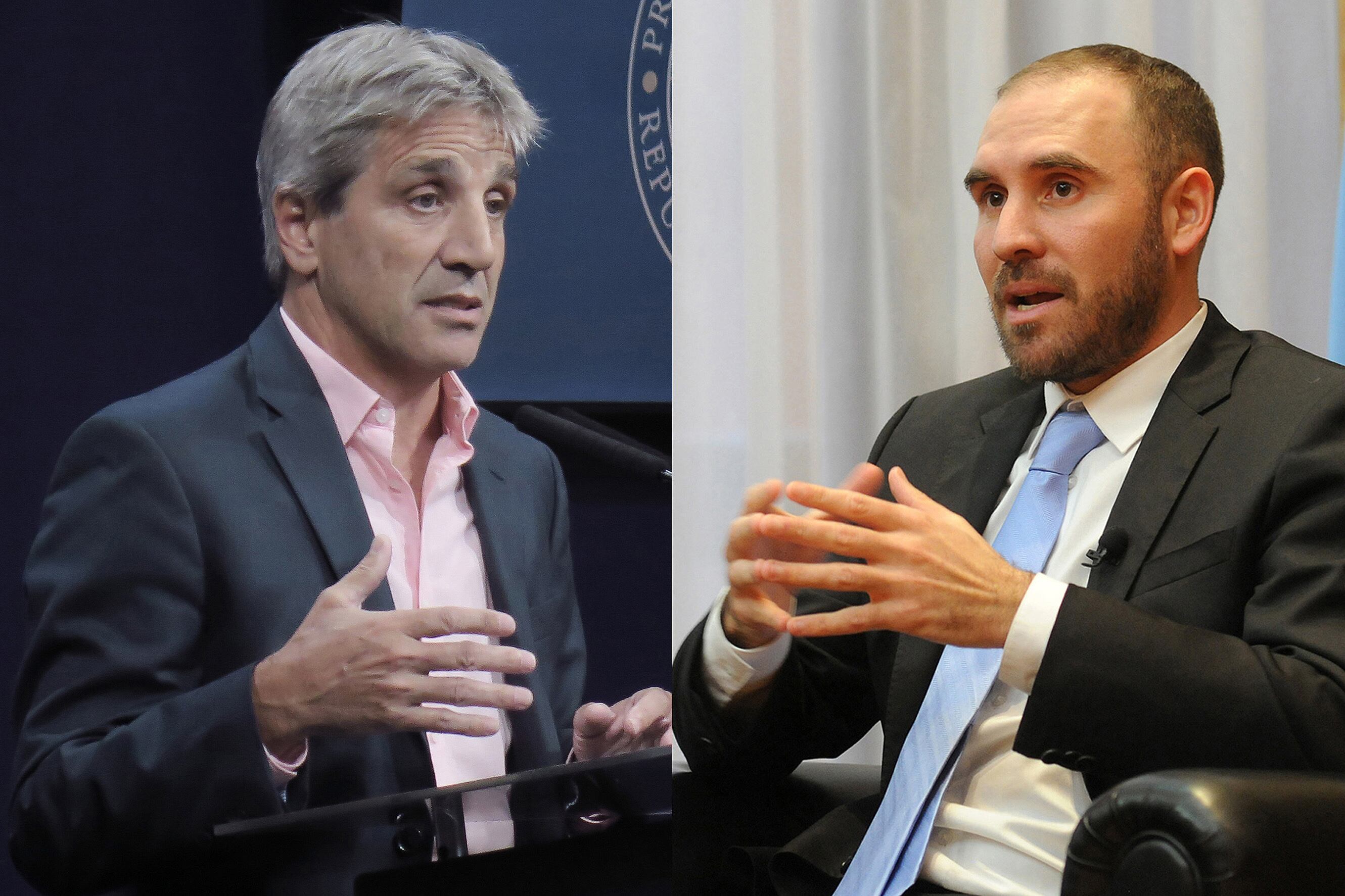 Ministro Luis Caputo y ex ministro Martín Guzmán.