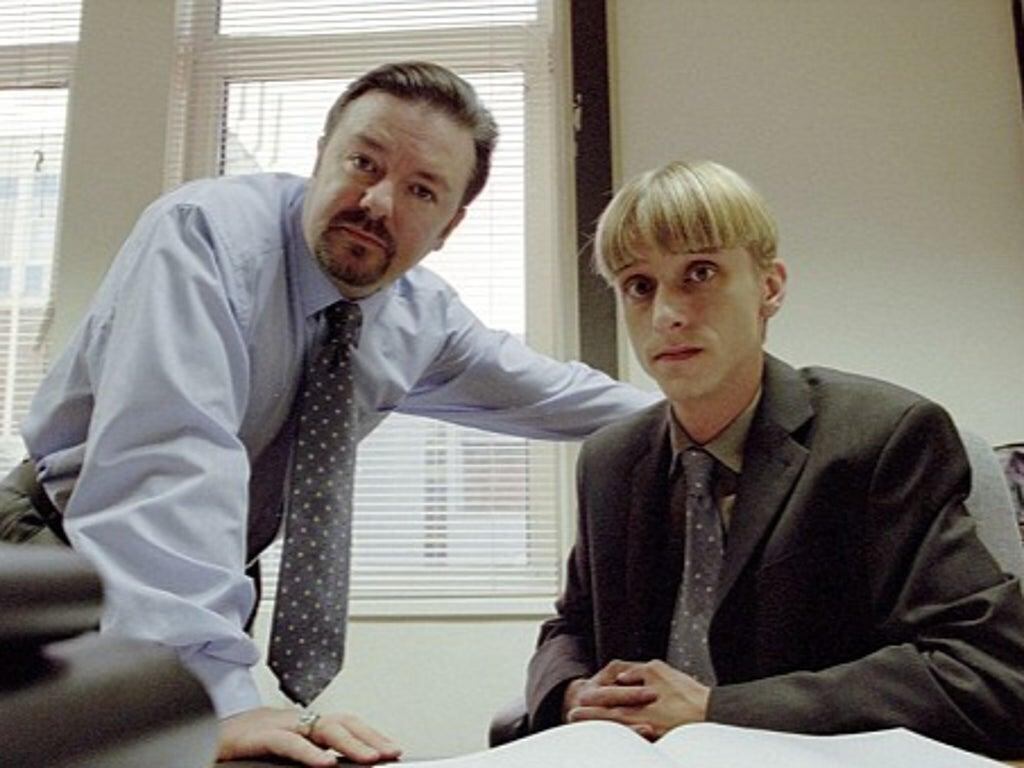 David Brent (Ricky Gervais) y Gareth Keenan (Crook), la vitriólica dupla de "The Office".