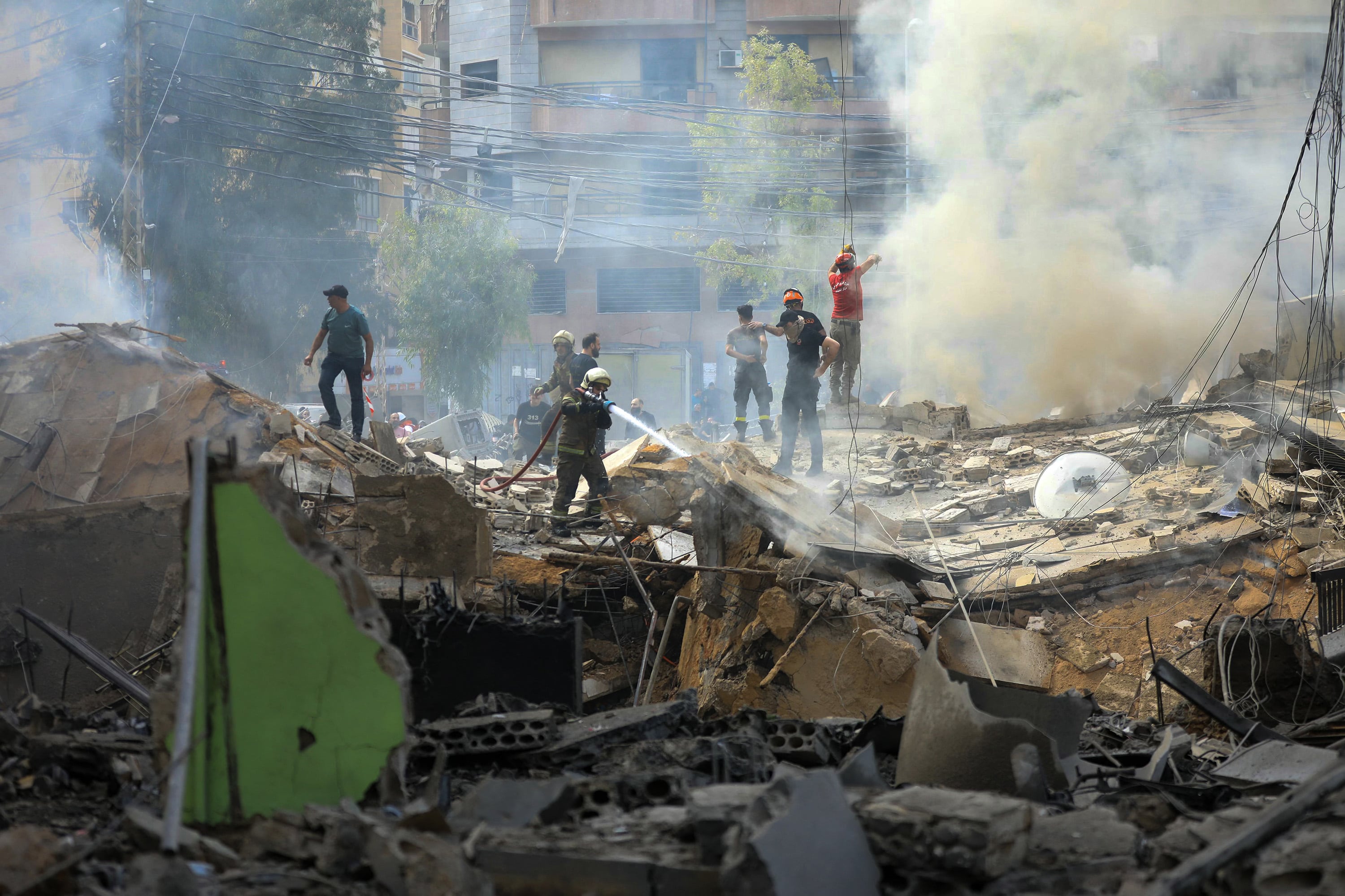 Bombardeo en el sur de Beirut este viernes.