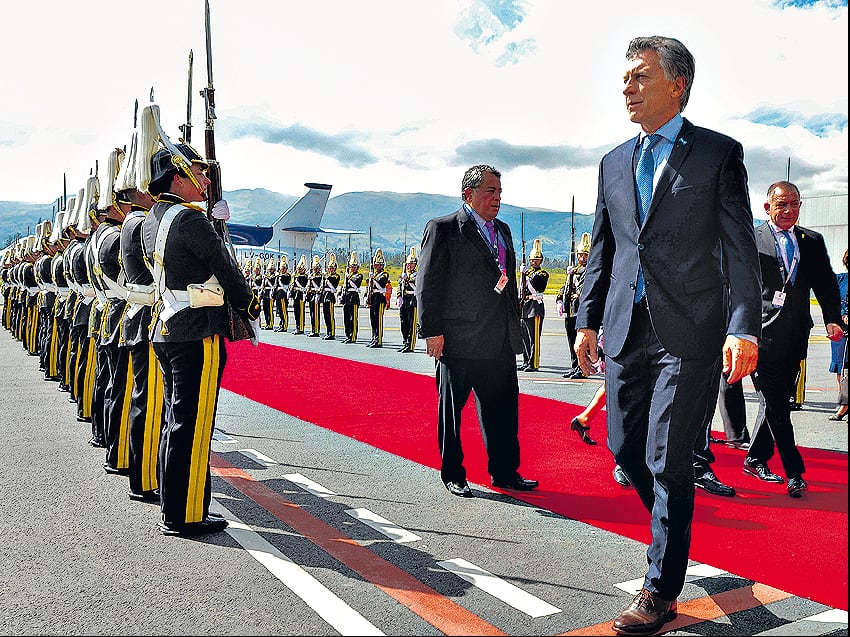 Macri estuvo ayer en Quito, pero debió suspender actividades.