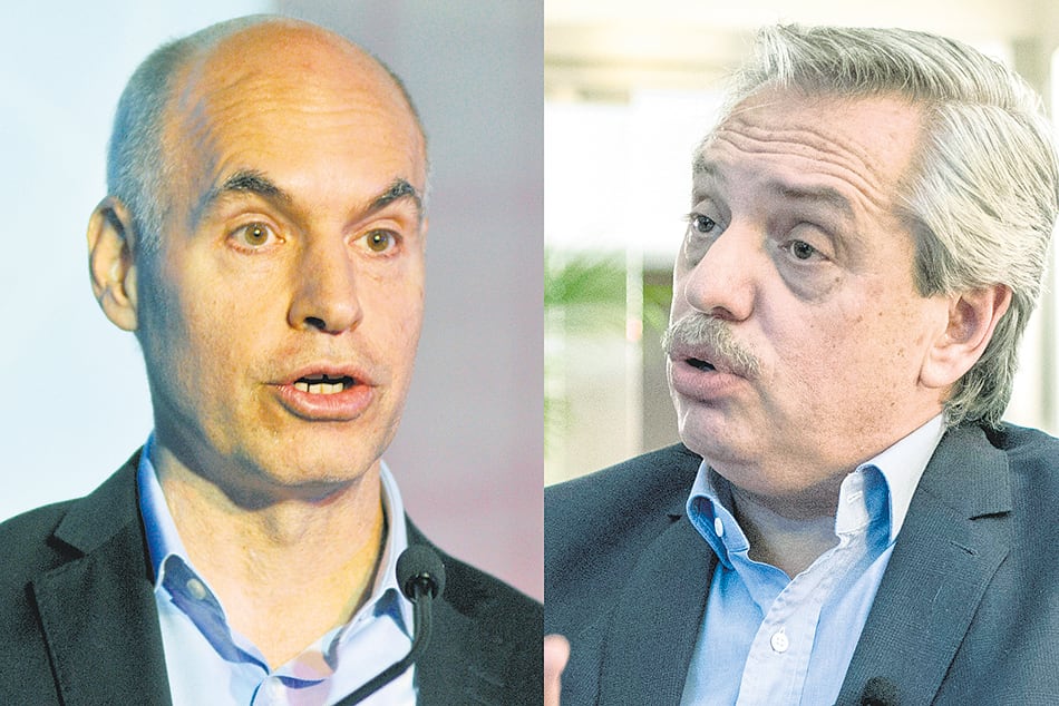 El jefe de gobierno porteño, Horacio Rodríguez Larreta y el presidente Alberto Fernández.