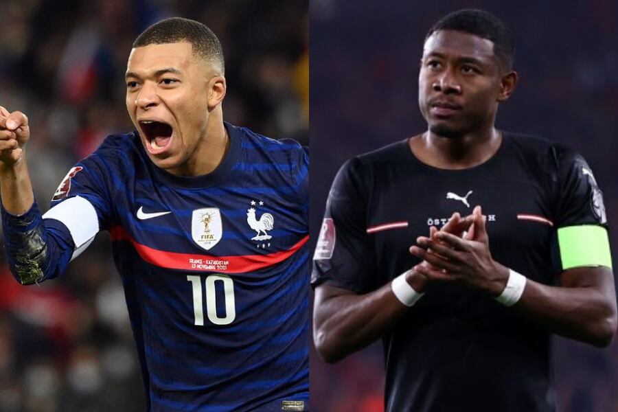Kylian Mbbapé (AFP) y David Alaba (Getty Images) serán titulares en el partido entre Francia y Austria por la Nations League. 